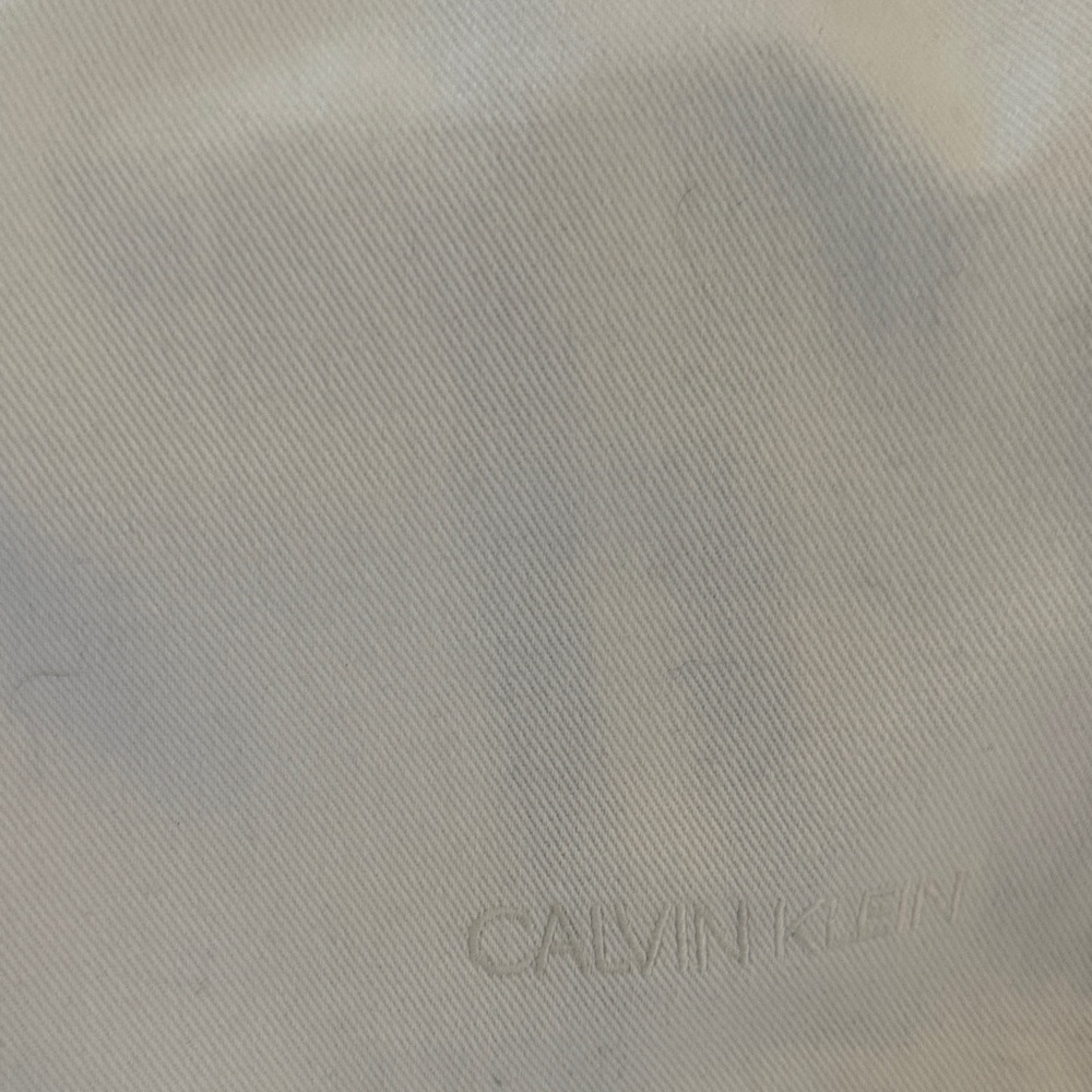 Calvin Klein Cream Pillow Cover with Navy Stripes - Picture 3 of 8